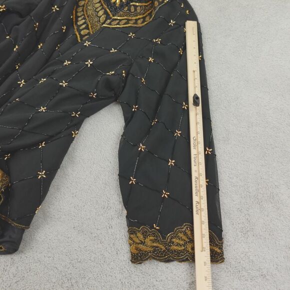 French Collizioni Beaded Jacket Womens Plus‎ 3X Black Gold Sequin Formal Party - Picture 9 of 16